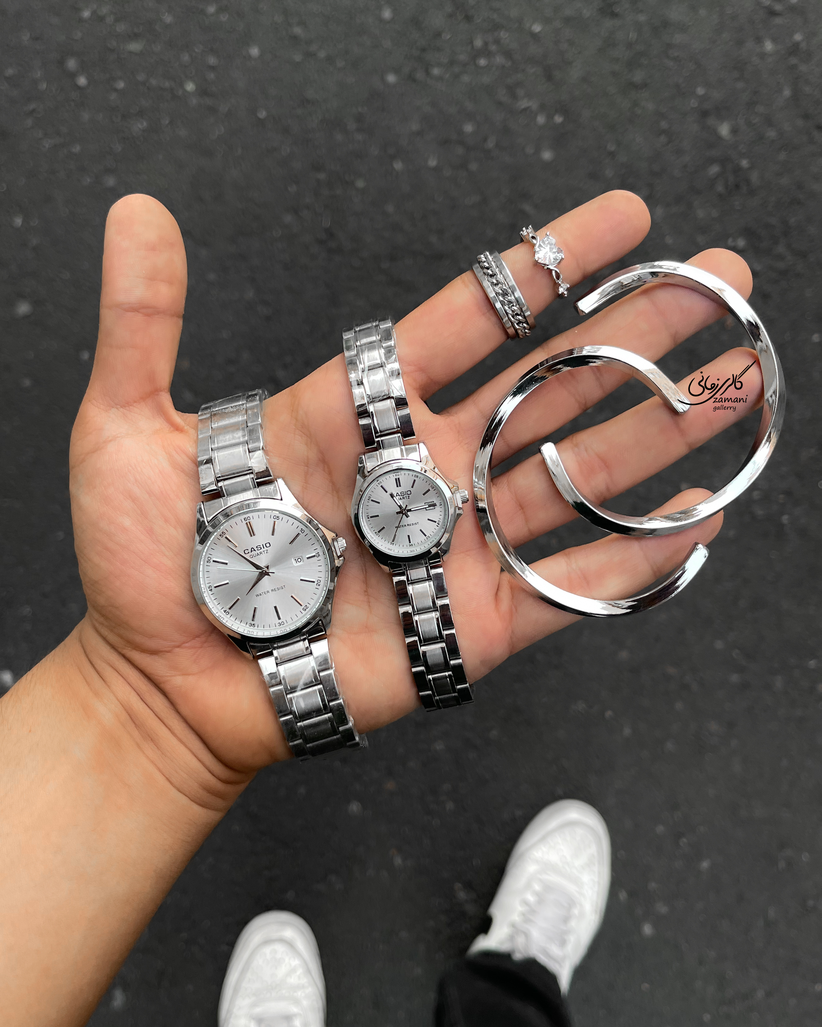 ست اکسسوری کاپلی نقره ای ۷۷۷