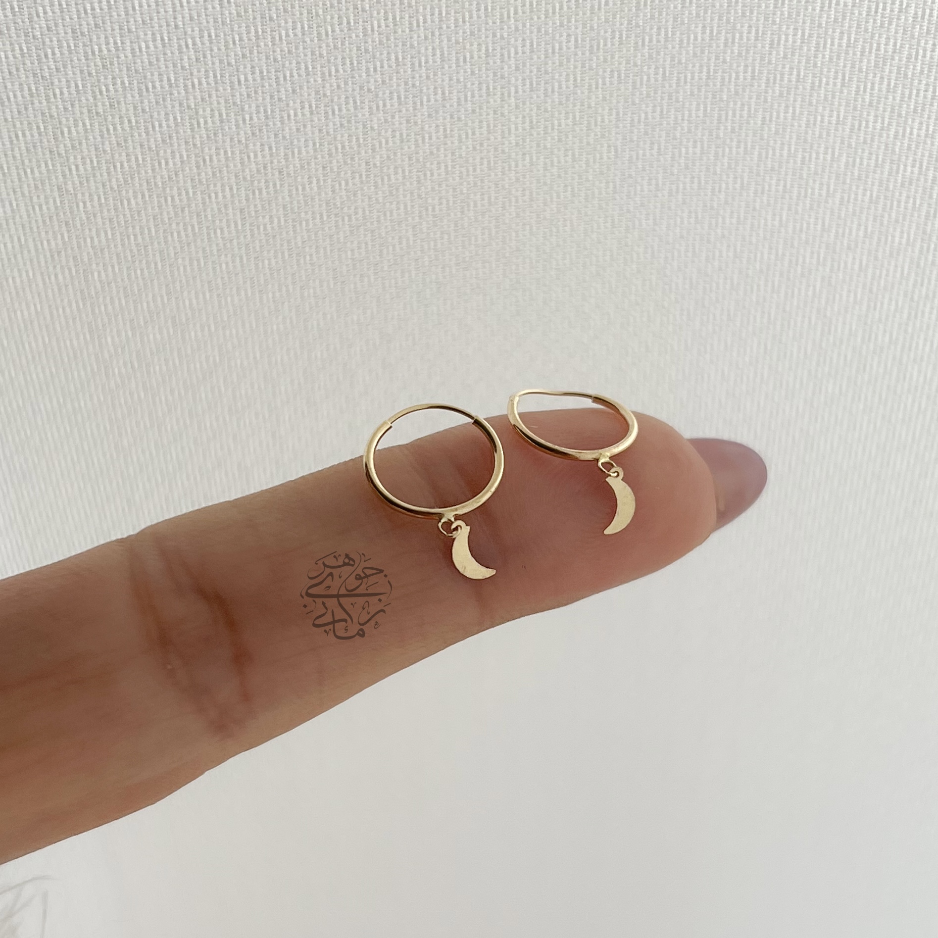 گوشواره ماه حلقه ای طلا