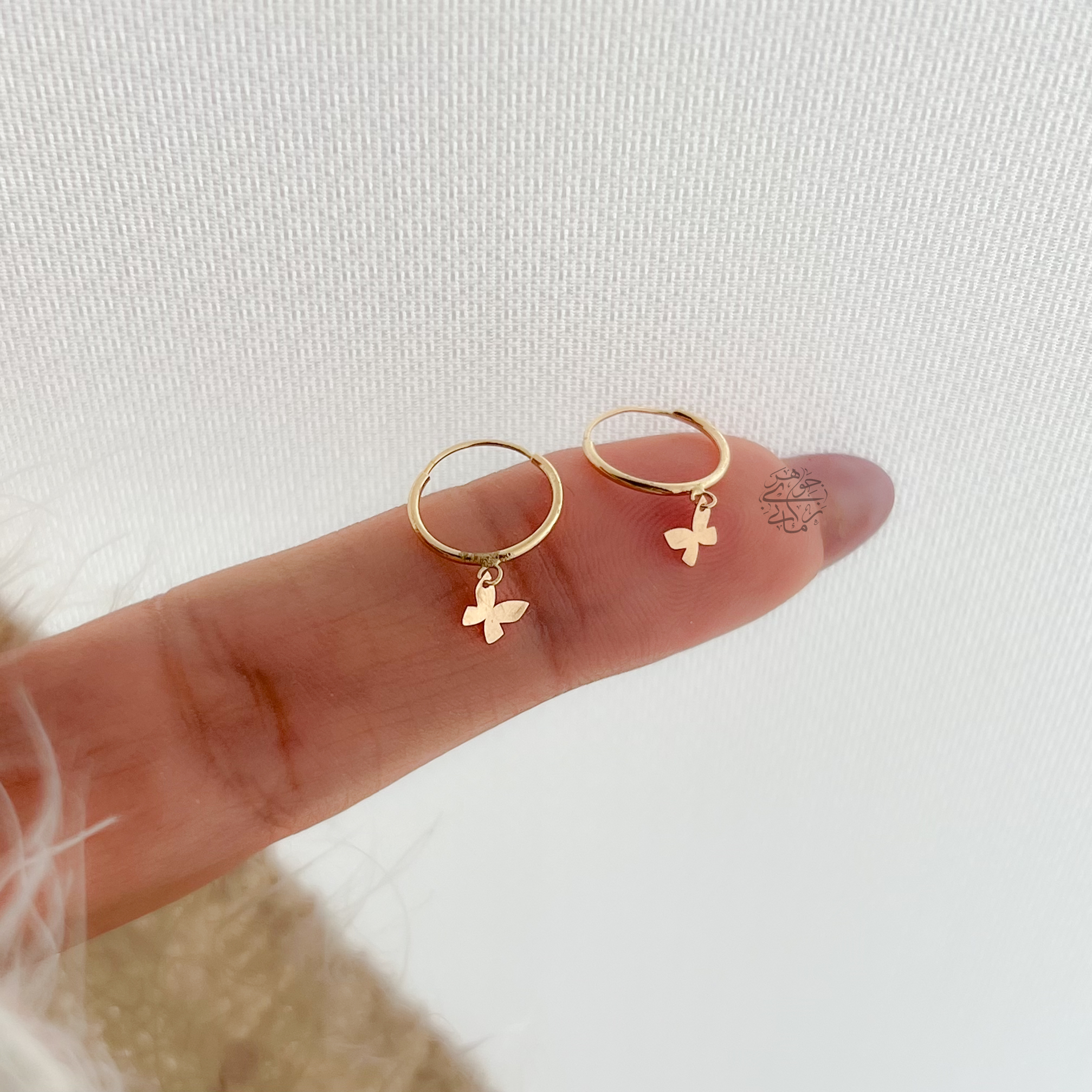 گوشواره حلقه ای پروانه طلا