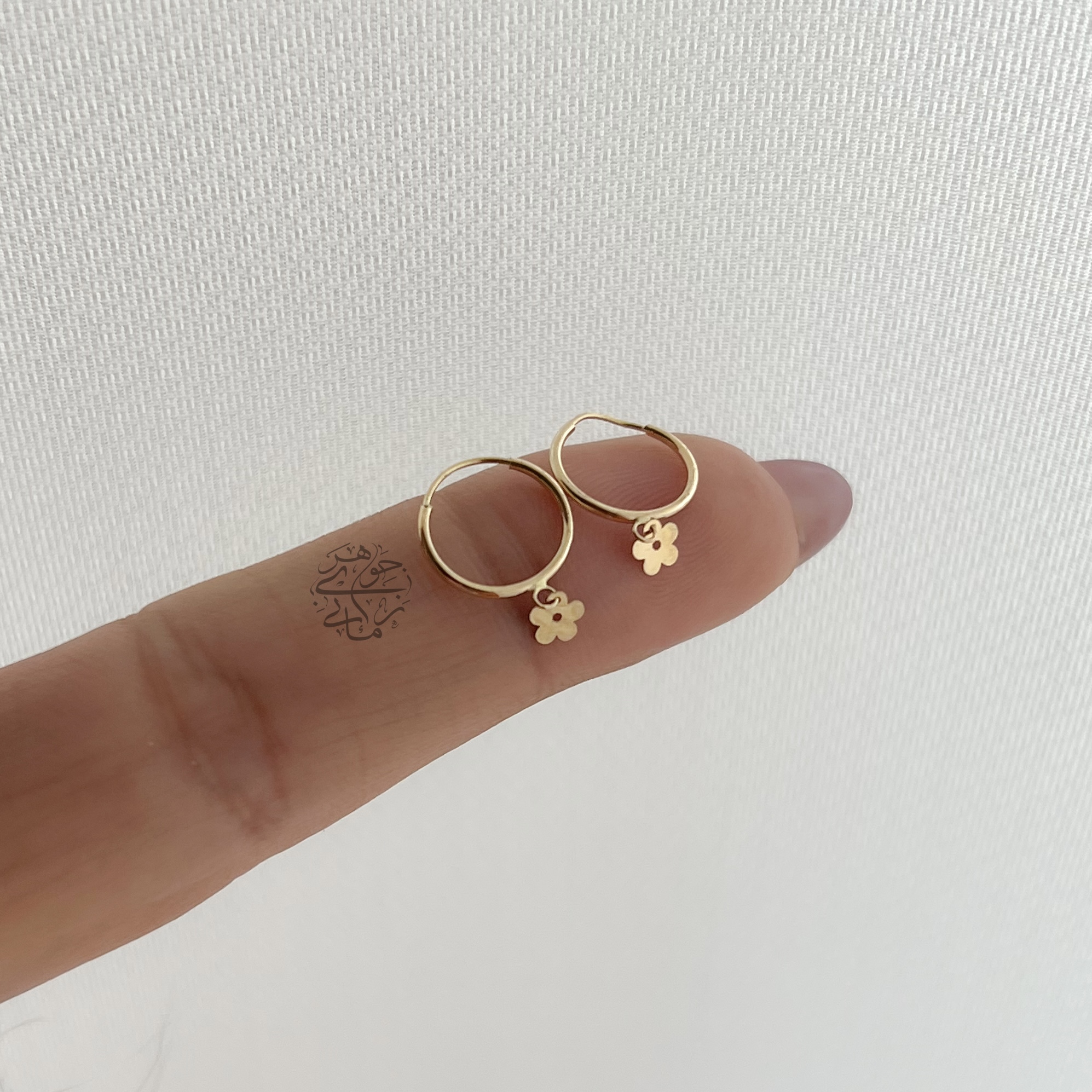 گوشواره گل حلقه ای طلا